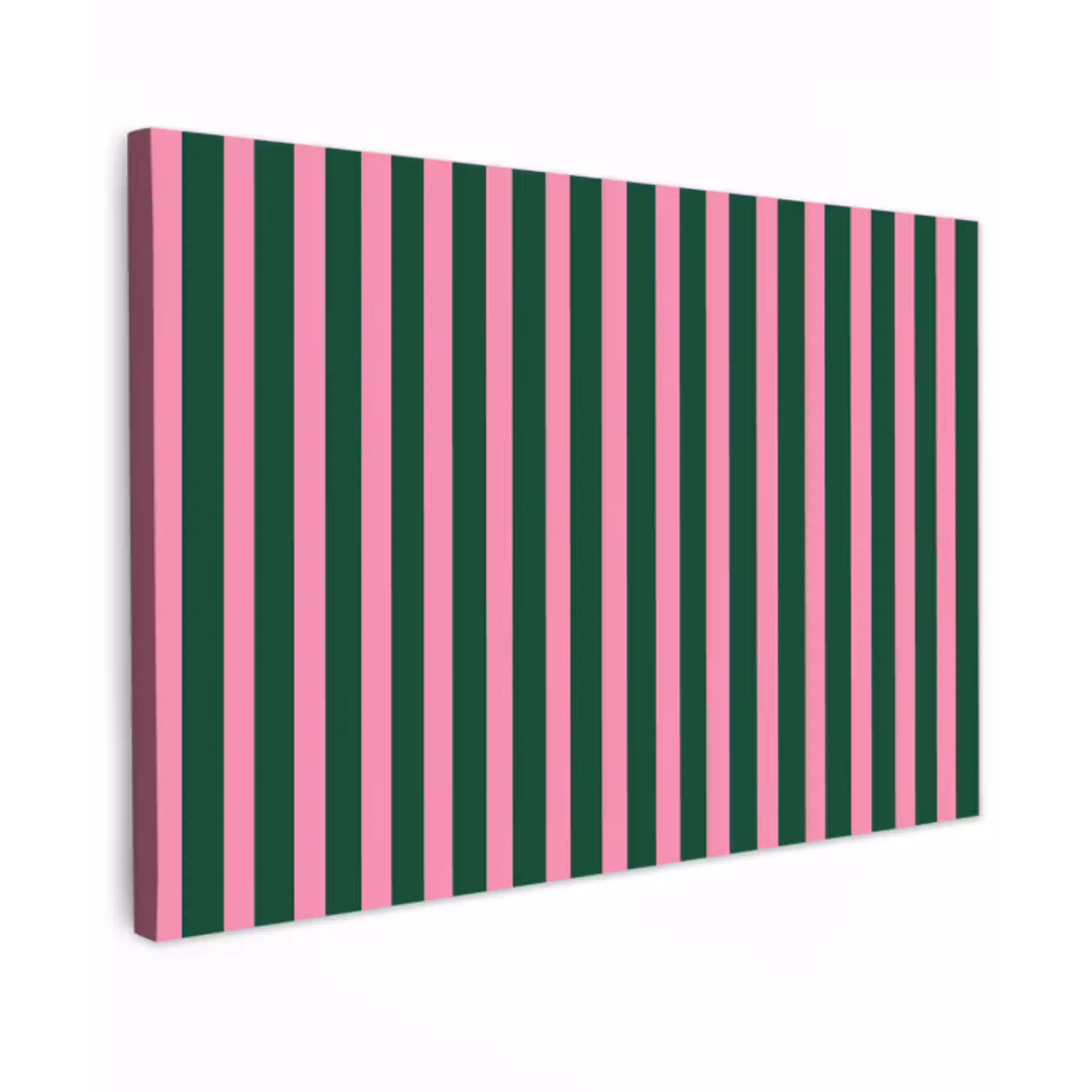 Verticale strepen - Groen - Roze canvas 2cm klein 34 -z3d
