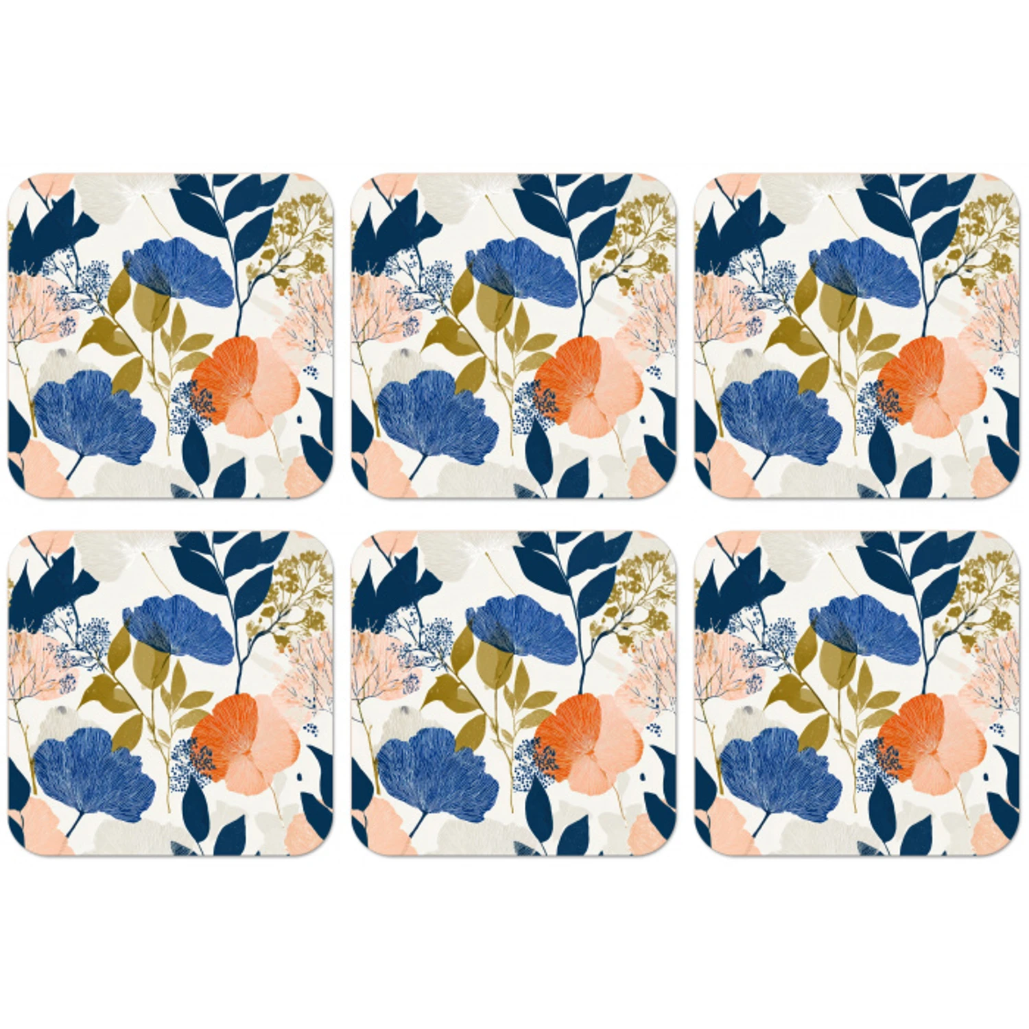 Bloemen - Botanisch - Kleurrijk onderzetter kurk middel 366 -zkaufland3dotto