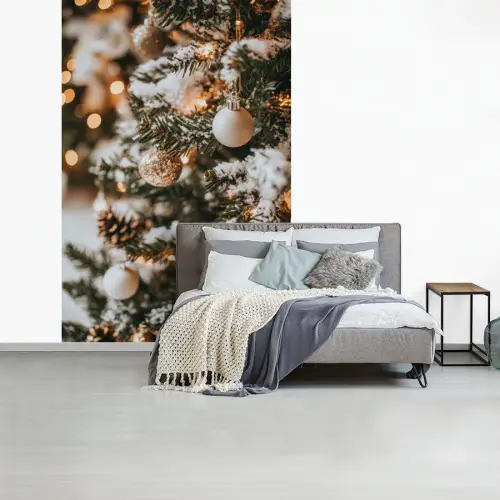 Kerst - Kerstboom - Winter - Binnen - Sneeuw fotobehang vinyl groot -slaapkamer