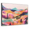 Golvende heuvels - Abstracte planten - Dromerig Textielframe - compleet frame klein -3d