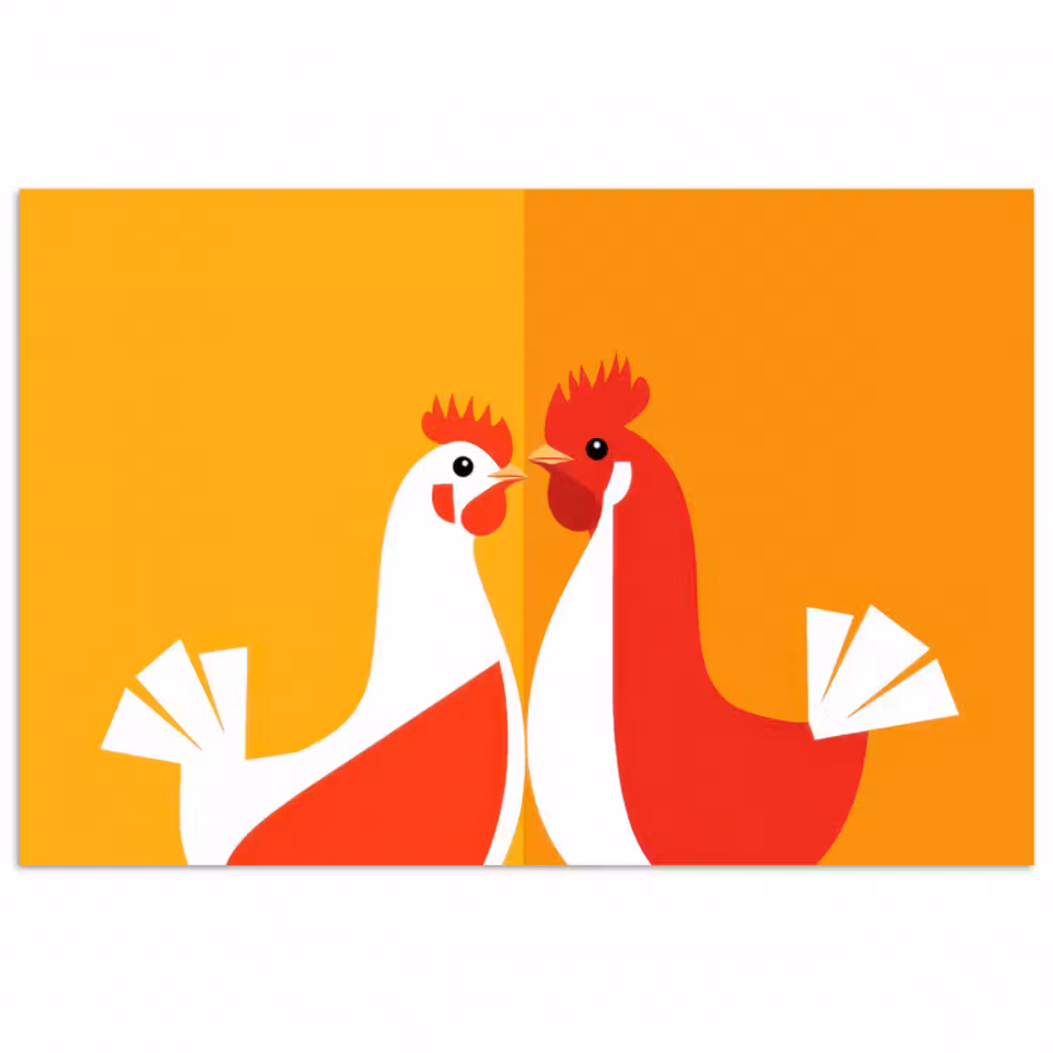 Poster - Hühner - Orange - Prärie