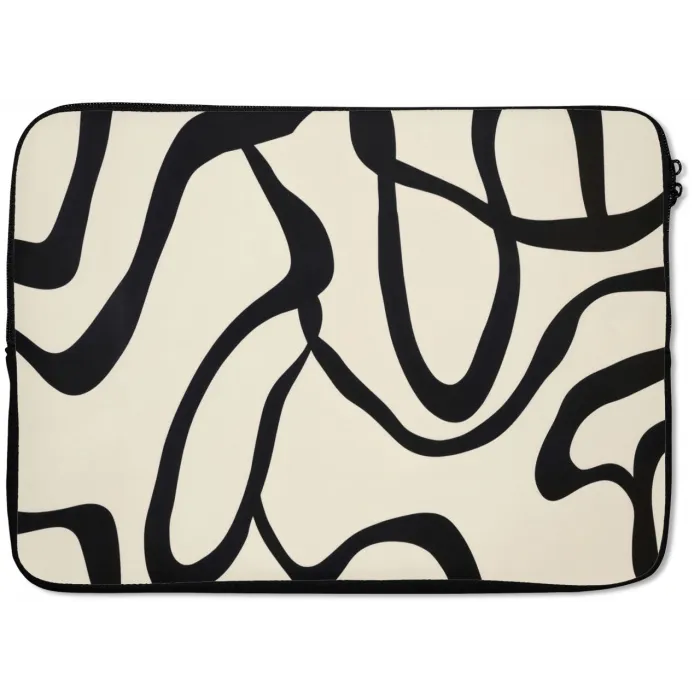 Abstract - Lijnen - Modern - Beige laptophoes neopreen klein -zkaufland3dotto
