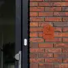 Roestbruin met stippen - Klassiek Naambord Huisje klein -sfeer2
