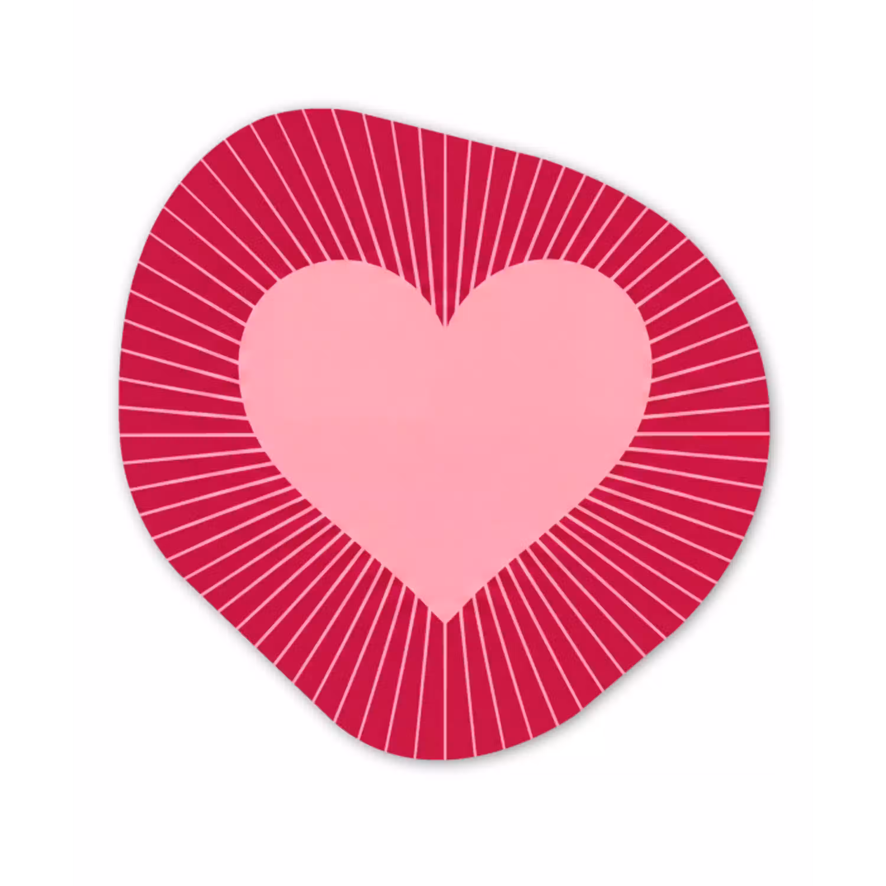 Hart - Stralen - Liefde - Abstract - Roze Wandcirkel Organisch Forex 3mm klein -3d
