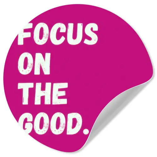 Focus on the good - Roze - Simple Wandcirkel behangsticker klein -3d