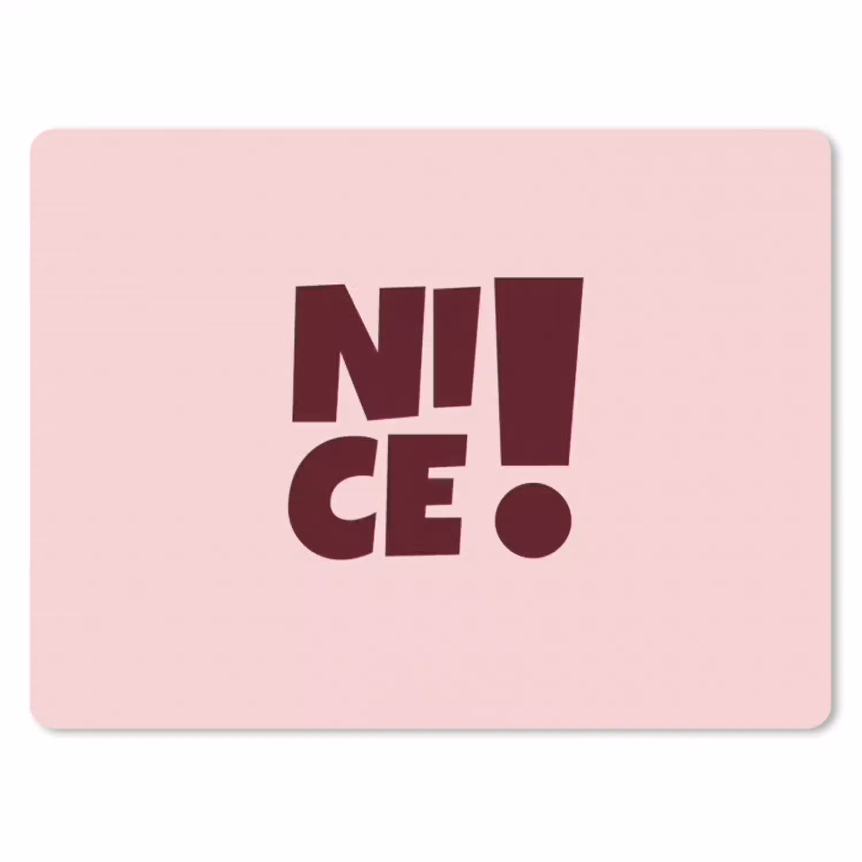 Nice - Uitroepteken - Roze muismat rubber klein -3d