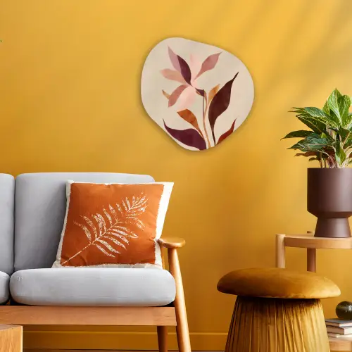 Bloemen - Blaadjes - Minimalistisch - Roze Wandcirkel Organisch Forex 3mm klein -sfeer4