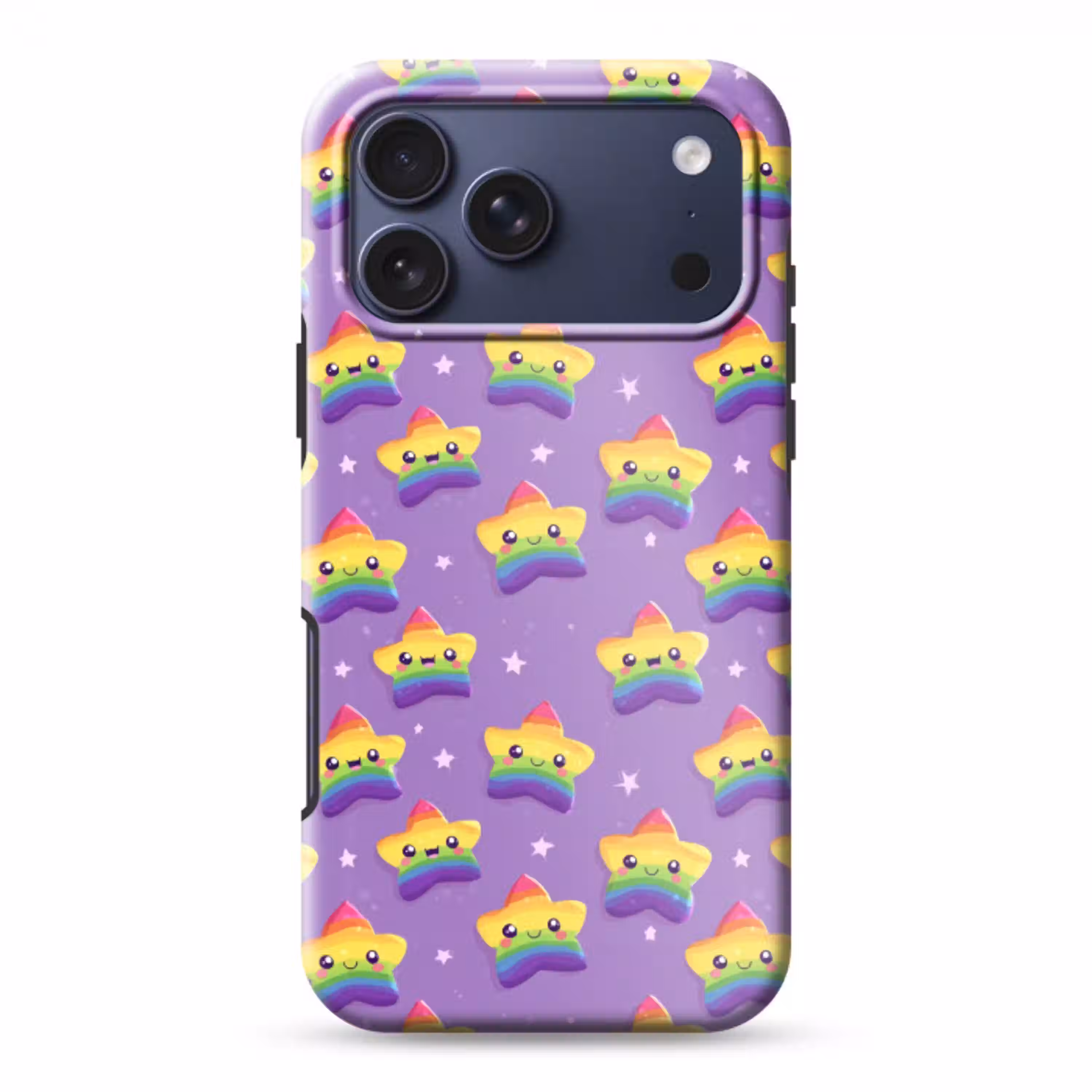 Sterren - Regenboog - Paars Toughcase MagSafe Apple iPhone 17 Pro Max klein 1019 -3d