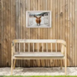 Schotse Hooglander - Winterlandschap - Landelijk - Bergen - Doorkijk Tuinposter op houten frame 2 cm dik klein -sfeer4