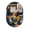 Melkmeisje - Barista - Koffie - Vintage - Kunst - Abstract - Schilderij - Oude meesters Wandcirkel Ovaal Forex klein -3d