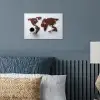 Wereldkaart - Koffiebonen - Suikerklontjes poster papier klein -sfeer2