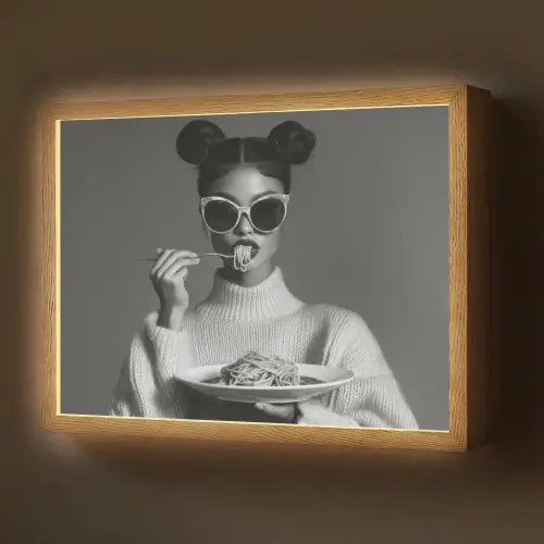 Vrouw - Pasta - Zonnebril Light Box met batterij (Wandlamp) middel -z3d_website