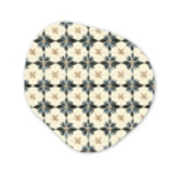 Sierlijk - Ornament - Blauw Wandcirkel Organisch Aluminium middel 851 -3d