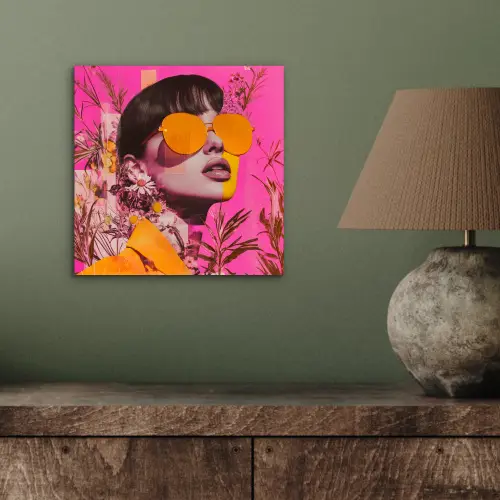 Zonnebril - Oranje - Vrouw - Planten aluminium wit klein -sfeer2