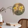 Bloemen - Geel - Wazig Akoestische PET Vilt - Rond klein -sfeer3