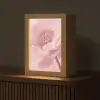 Bloem - Pioenroos - Roze Light Box met kabel (Tafellamp) klein -z3d_website