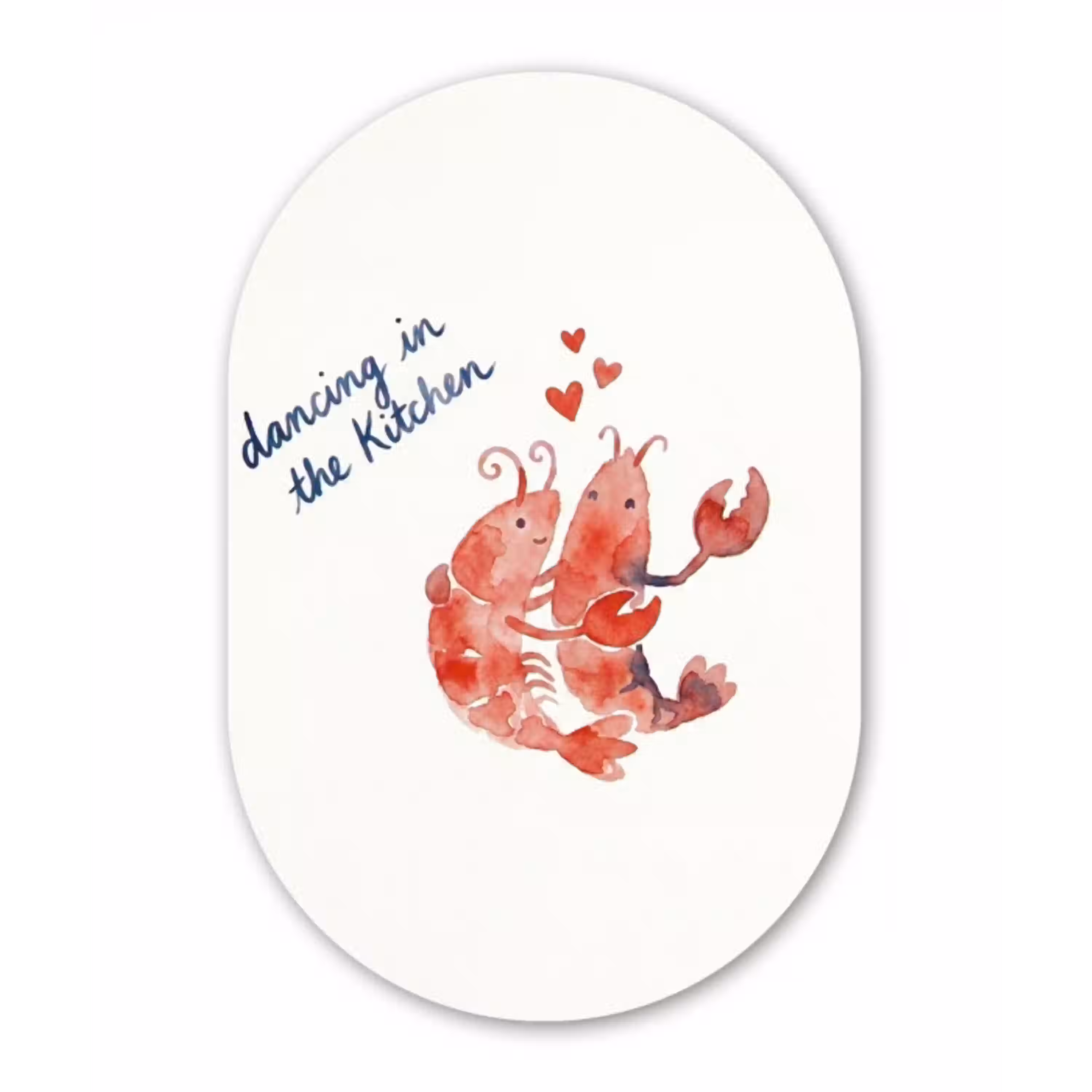 Dier - Dans - Liefde - Waterverf - Rood Wandcirkel Ovaal Aluminium middel -3d