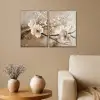 Bloesem - Beige - Abstract - Bloemen Canvas - Meerluiken 2 luik klein -sfeer1