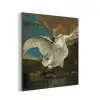 De bedreigde zwaan - Schilderij van Jan Asselijn aluminium wit klein -3d