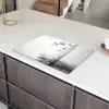 Bamboestammen - Water - Minimalistisch - Wit Inductie beschermer vinyl 3mm klein -sfeer8