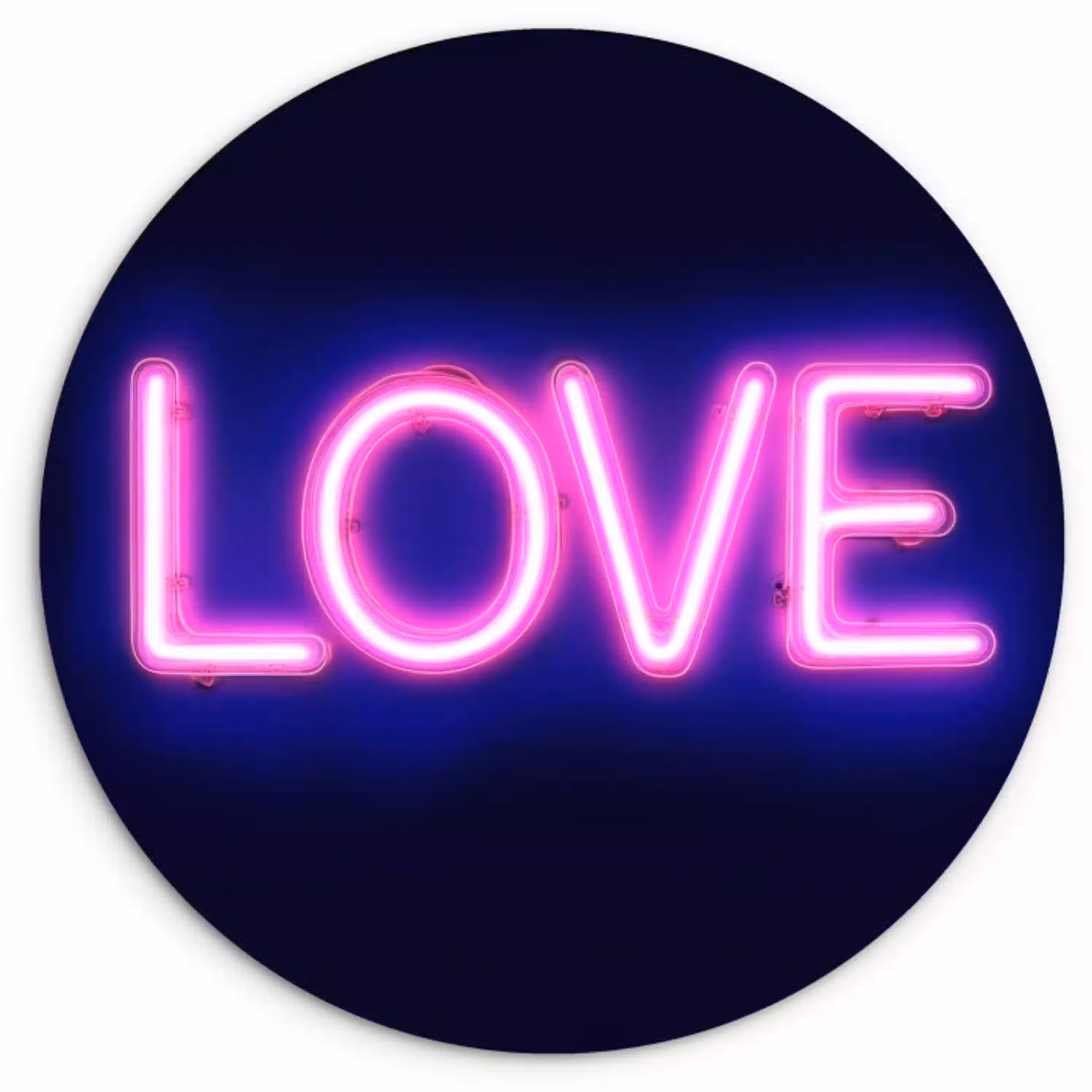 Neon - Love - Valentijn Wandcirkel plexiglas klein -3d