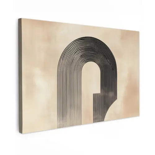 Boog -  Strepen - Minimalistisch - Zwart canvas 2cm klein -z3d