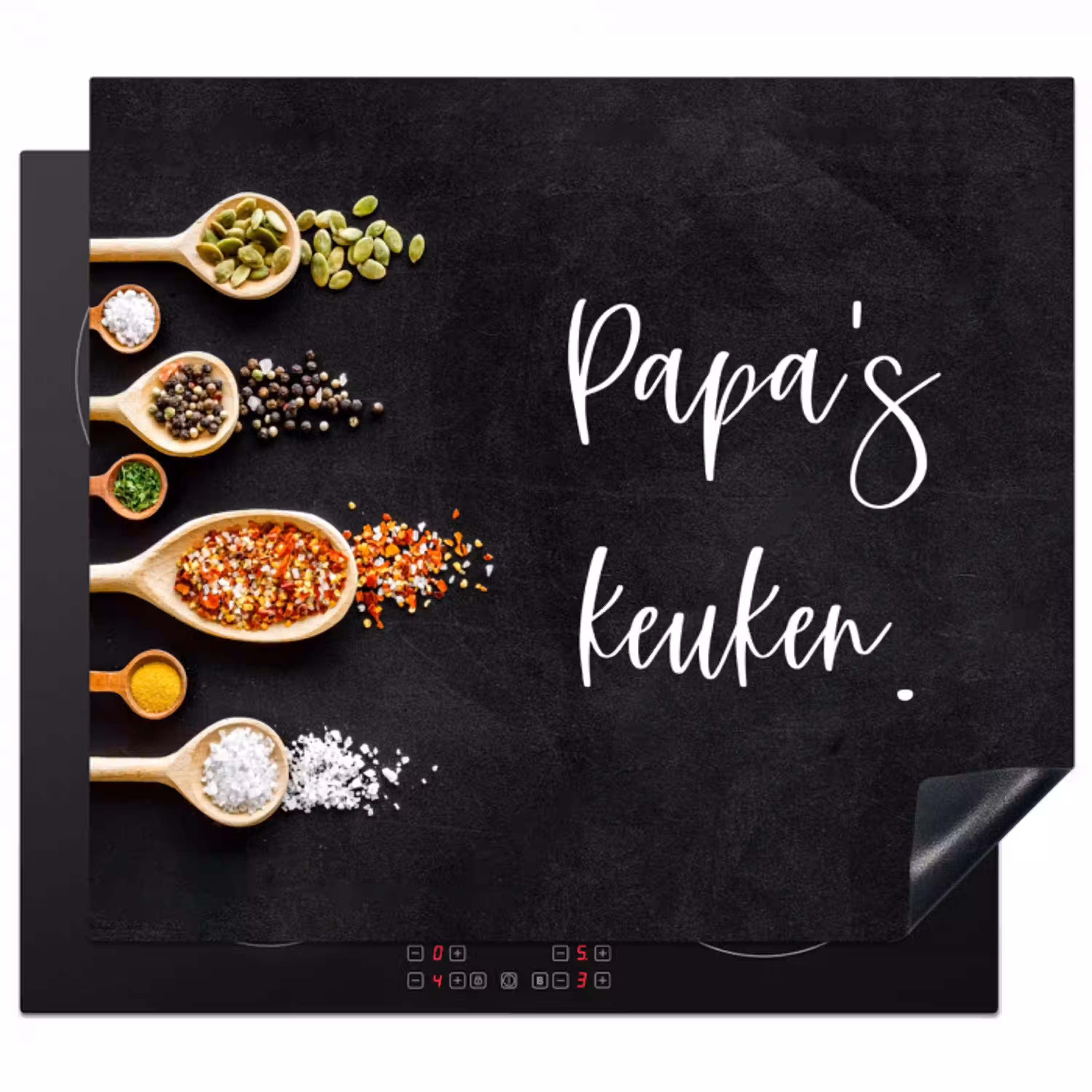 Quotes - Spreuken - Keuken - Papa's keuken - Papa Inductie beschermer vinyl 3mm klein -3d