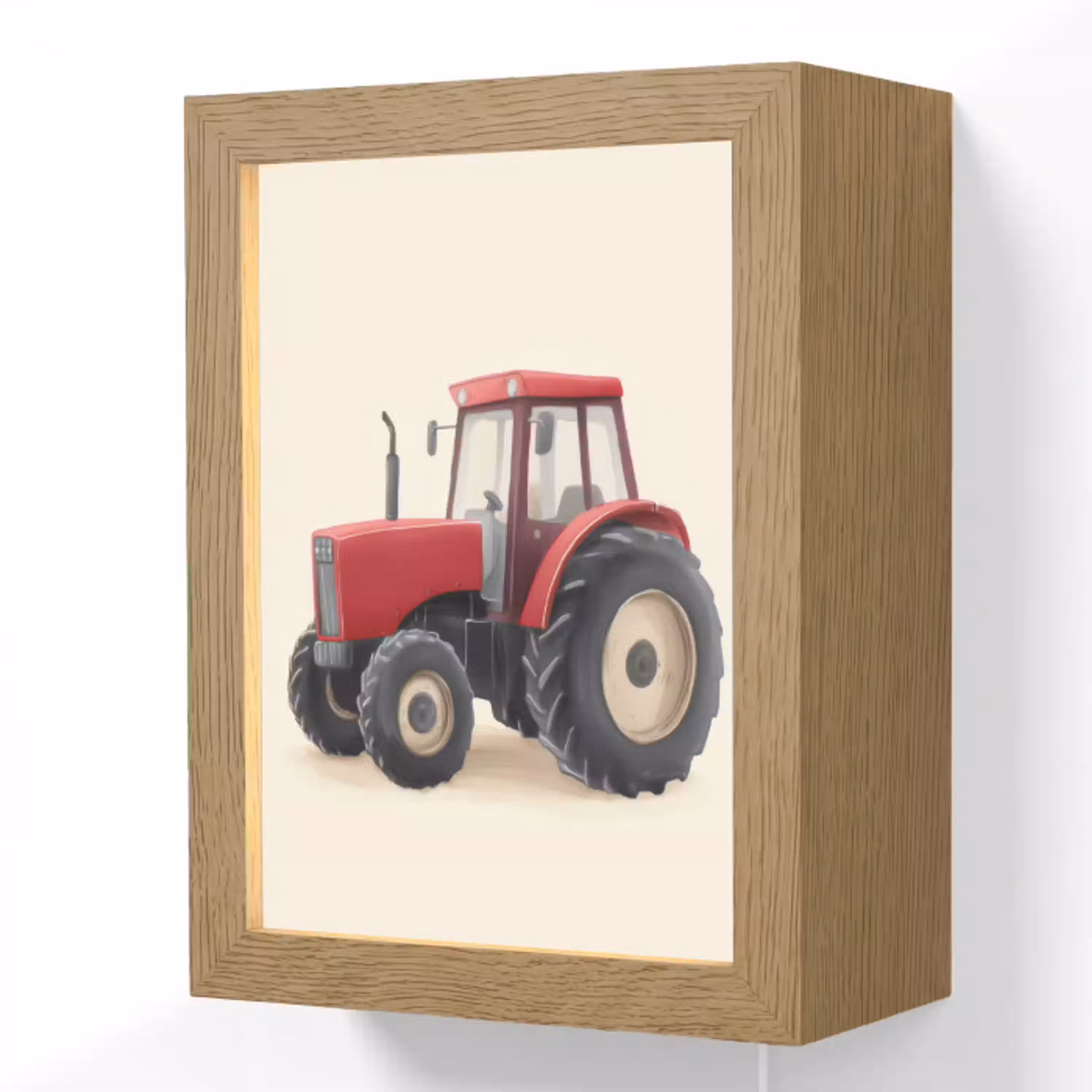 Trekker - Minimalistisch - Illustratie - Rood Light Box met kabel (Wandlamp kind) klein -3d