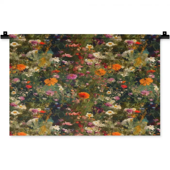 Bloemenveld - Kleuren - Verf Wandkleed katoen klein 269 -zz3d