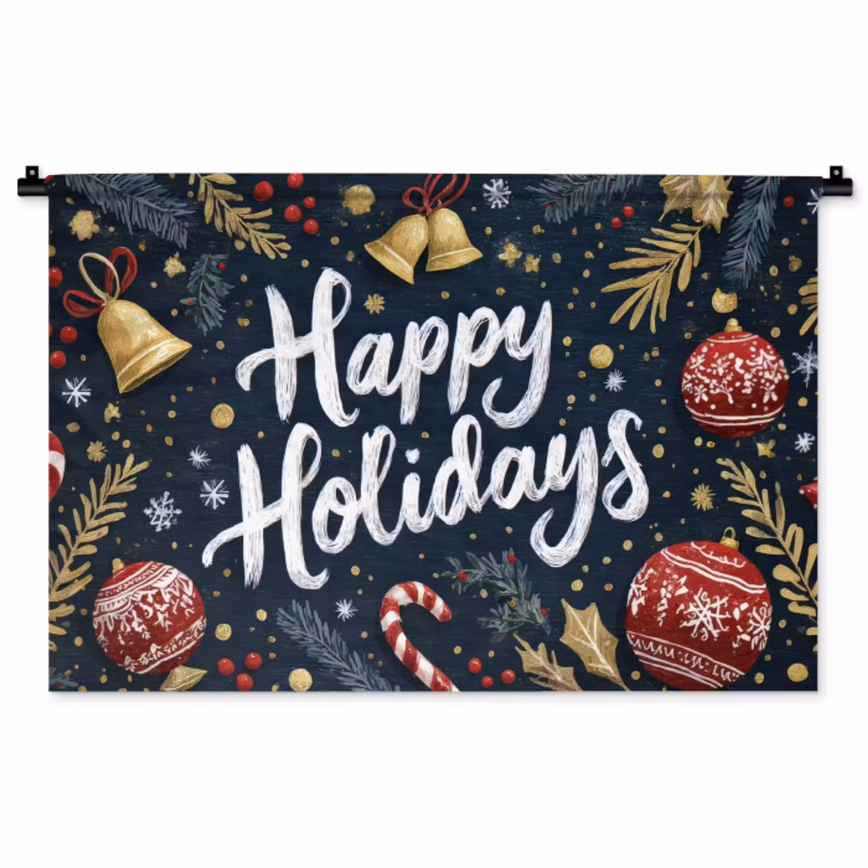 Feestelijk - Kerstgroet - Kleurrijk Wandkleed katoen middel -zz3d