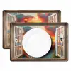 Doorkijk - Raam - Vuurtoren - Zonsondergang - Strand Placemat vinyl groot -zzsfeer2_Kitchenyeah-website