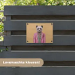 Panda - Pak - Zonnebril - Blauw tuinposter los doek klein -sfeer3