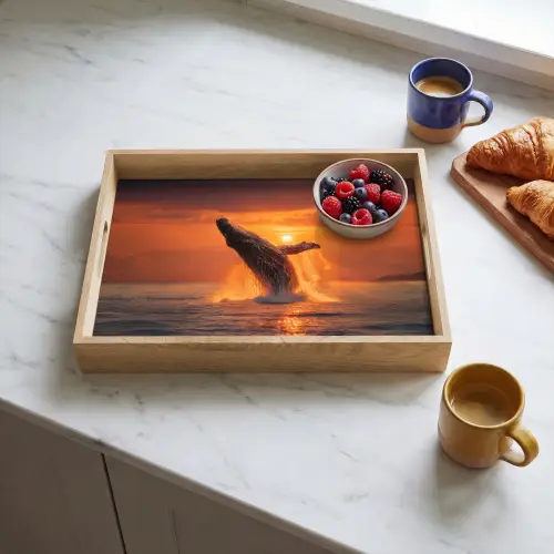 Walvis - Zon - Zee Dienblad Rechthoek middel -sfeer2