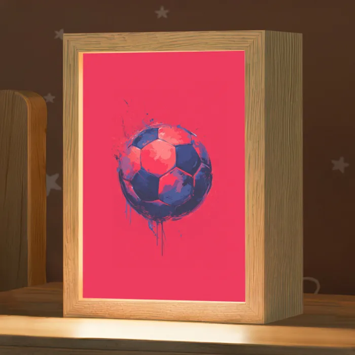 Rood - Voetbal - Abstract - Verfspatten Light Box met kabel klein -zzz_3d_website