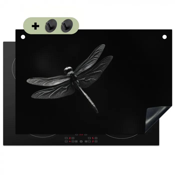 Libelle - Dieren - Zwart - Insect Inductie beschemer met haakjes klein -3d