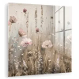 Bloemen - Roze - Modern - Beige plexiglas 5mm klein -zzzproduct_nieuw