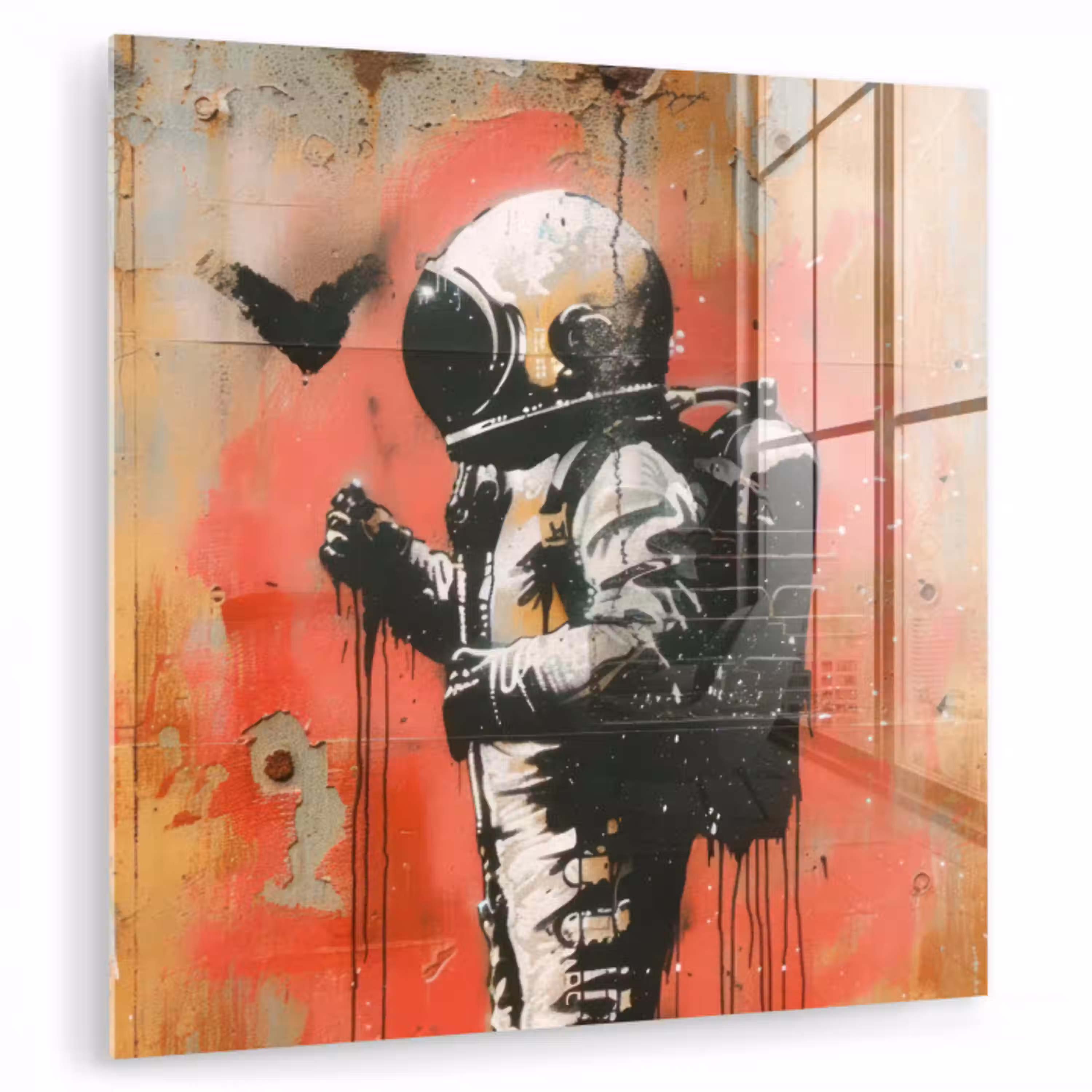 Graffiti - Astronaut - Street art - Ruimte - Banksy plexiglas 5mm klein -zzzproduct_nieuw