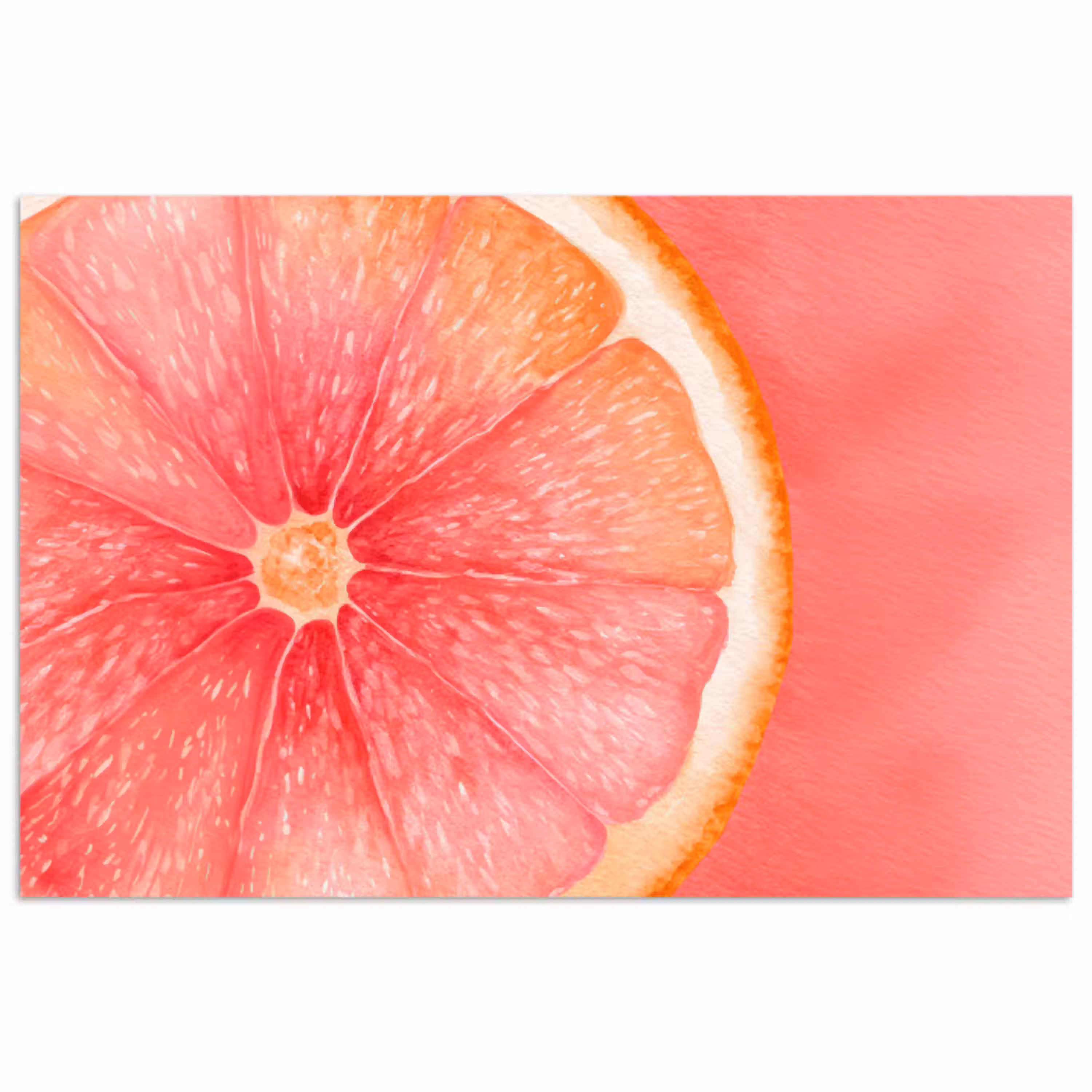 Grapefruit - Roze - Levendig poster papier middel -3d