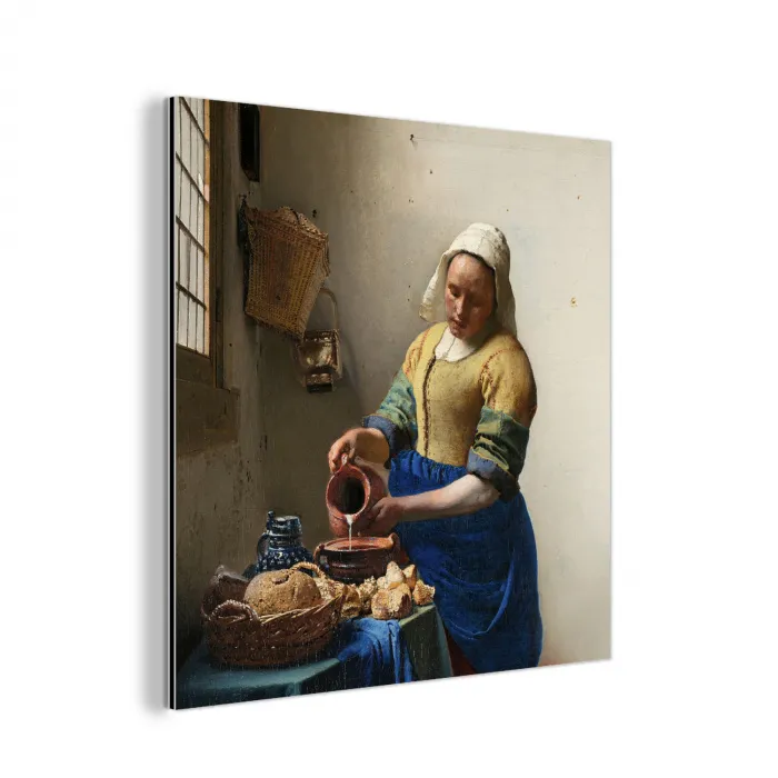 Het melkmeisje - Kunst - Oude meesters - Vermeer aluminium wit klein -3d