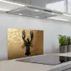 Kreeft - Zwart - Goud - Luxe keuken achterwand spatscherm klein -3d_schuin