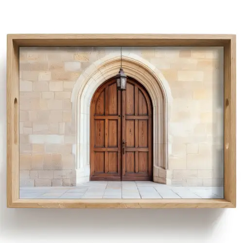 Houten - Deur - Lantaarn Dienblad Rechthoek middel -z3d_shopping