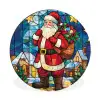 Kerstman - Glas - Kleurrijk Wandcirkel aluminium klein -3d