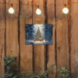 Kerstlicht - Woud - Hert - Donker tuinposter los doek klein -sfeer1