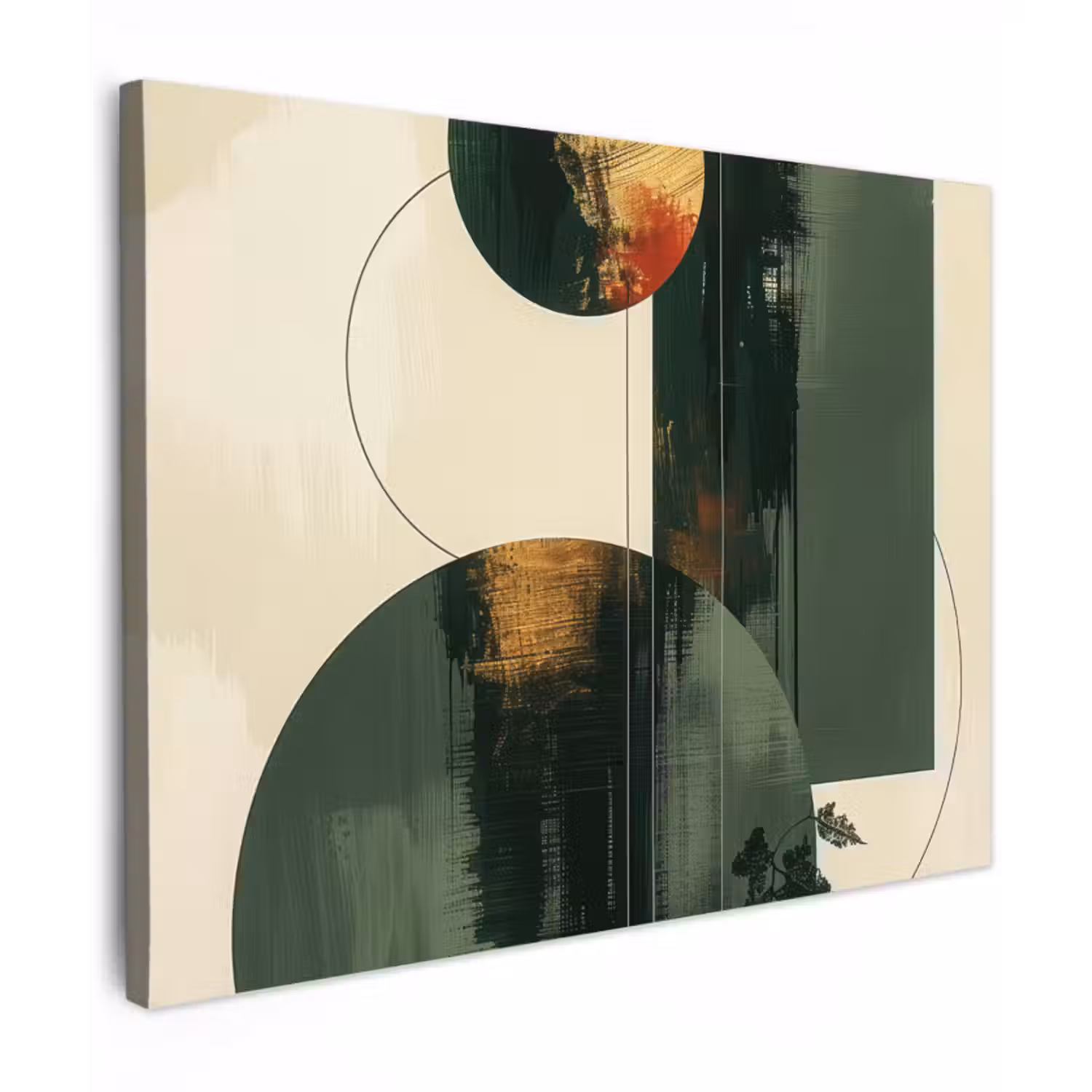 Canvas schilderij - Moderne kunst - Groen - Zwart - Luxe