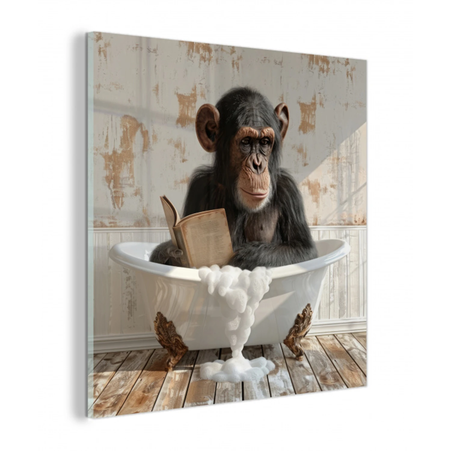 Vintage - Aap - Badkuip - Schuim - Dier plexiglas 5mm klein -z3d