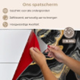 Marmer - Acryl - Goud - Luxe - Abstract keuken achterwand spatscherm klein -spatscherm_NL