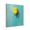 Ballon - Geel - Smiley aluminium wit klein -3d