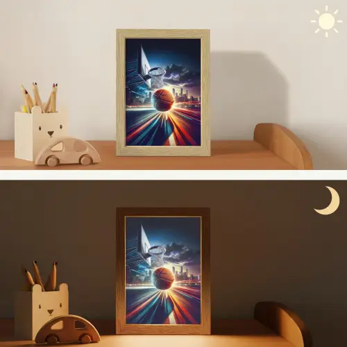 Basketbal - Sport  - Basket - Stad Light Box met kabel klein -sfeer3_kind