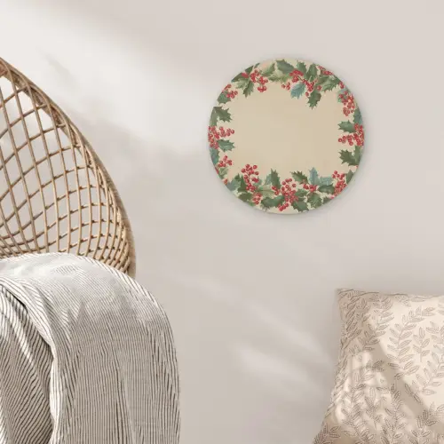 Hulstrand - Bessen - Beige Akoestische PET Vilt - Rond klein -sfeer4