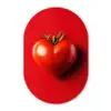 Tomaat - Rood - Hart Wandcirkel Ovaal Glas middel -3d
